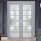 Sartodoors Interior Solid French Double Doors Frosted Glass Grey 72x96 (2* 36x96) Solid Core Modern Interior VEREGIO7602DD-GRE-7296 - alternate 1