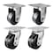 Hyw Products Heavy Duty Caster Set 4in Phenolic Wheels, 2 Rigid & 2 Swivel, 4PK 40-40R-A1-PH-2,40-40S-A1-PH-2 - alternate 1