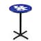 Holland Bar Stool Co 42" Blk Wrinkle Kentucky "UK" Pub Table, 36" dia. Top L211B4236UKY-UK - alternate 1