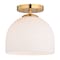 Vaxcel Shelby 9.25-in W Gold Brass Transitional Semi Flush Mount Ceiling Light White Glass C0314 - alternate 1
