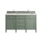 James Martin Vanities Brittany 60'' D Vanity, Smokey Celadon w/ Jasmine Pearl Top w/FreePower Wireless Charger 650-V60D-SC-FEJP - alternate 1
