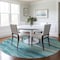 Homeroots 8' Turquoise Round Striped Washable Indoor Outdoor Area Rug 608132 - alternate 6