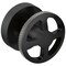 Brizo Litze Two-Handle Wall Mount Tub Filler Handle Kit, Wheel Matte Black/Luxe Steel HW70432-BLSL - alternate 1