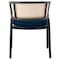 Leisuremod Ervilla Dining Chair with Stainless Steel Legs Velvet Seat and Wicker Back, Navy Blue EC20NBU - alternate 5