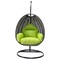 Leisuremod Charcoal Wicker Hanging Egg Swing Chair with Light Green Cushions ESCCH-40LG - alternate 8