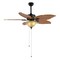 Jonathan Y Poinciana 52" 3-Light Coastal Bohemian Iron/Wood Palm Leaf LED Ceiling Fan w/ Pull Chain, Light Brown JYL9720C - alternate 1