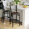 Flash Furniture Restaurant Stool, Ladder Back, Mah Seat, Seat Height Range: 29" XU-DG697BLAD-BAR-MAHW-GG - alternate 4
