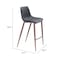 Homeroots Set of Two 30" Black And Brown Faux Leather And Steel Bar Height Bar Chairs 555686 - alternate 5