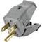 Leviton 15A 125V 3-Wire 2-Pole Clamp Tight Cord Plug Gray 001-3W101-0GY - alternate 2