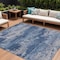 Homeroots 10' X 14' Navy Blue And Ivory Abstract Washable Indoor Outdoor Area Rug 630932 - alternate 1