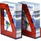 Acrimet Magazine File Holder Vertical Rack, Durable Plastic Desk Organizer, Clear Red, 2PK 277.3 - alternate 7