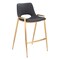 Homeroots Set of Two 26" Black And Gold Faux Leather And Steel Low Back Counter Height Bar Chairs 555658 - alternate 6