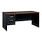 Hirsh Desk Pedestal, 30 in D X 29 1/2 in H, 66 in W X Steel, Black/Walnut 20543 - alternate 1