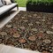 Homeroots 10' X 14' Black Brown And Red Floral Washable Indoor Outdoor Area Rug 603406 - alternate 1