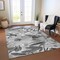 Homeroots 9' X 12' Gray And Charcoal Floral Washable Indoor Outdoor Area Rug 610984 - alternate 6