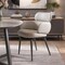 Homeroots Light Gray and Black Faux Leather and Metal Dining Arm Chair 719325 - alternate 2