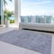 Homeroots 8' X 10' Blue And Gray Floral Washable Indoor Outdoor Area Rug 604213 - alternate 6