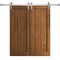 Sartodoors Modern Double Barn Door 48 x 80 inches, Ego 5006 Cognac Oak Veneer, 13FT Silver Rail Track Set, S EGO5006DB-S-DKO-48 - alternate 1