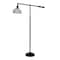 Homeroots 58" Black Swing Arm Floor Lamp With Clear Glass Dome Shade 523579 - alternate 1