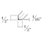 Brunner Aluminum Angle 1/2" x 1/2" x 1/16", 6063-T5 (A208) 8 Feet Satin Anodized A208 S8 - alternate 2