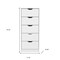 Homeroots 18" White Five Drawer Standard Chest 524961 - alternate 6