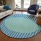 Homeroots 8' Teal Blue And Aqua Round Striped Washable Indoor Outdoor Area Rug 597201 - alternate 5