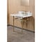 Kingston Brass 30" Carrara Marble Console Sink Set w/ Faucet in Carrara Marble White/Brushed Brass CKVPB3030MBSQ7 - alternate 2