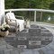 Homeroots 8' Black And Gray Round Geometric Washable Indoor Outdoor Area Rug 605015 - alternate 8
