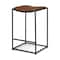 Homeroots Brown and Black Genuine Leather and Iron Backless Counter Height Bar Chair 605941 - alternate 1