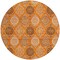 Homeroots 8' Orange Ivory And Gray Round Floral Medallion Washable Indoor Outdoor Area Rug 614619 - alternate 6