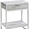 Homeroots 24" Silver And Gray Wood And Metal End Table With Drawer And Shelf 333227 - alternate 5