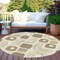 Homeroots 8' Beige Taupe And Tan Round Geometric Washable Indoor Outdoor Area Rug 616798 - alternate 5