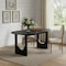 Homeroots 67" Black Solid Wood Double Pedestal Base Oval Dining Table 712158 - alternate 3