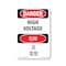 Signmission Safety Sign, OSHA Danger, 14" Height, High Voltage Bilingual, D-1014-VC-1327 OS-DS-D-1014-VC-1327 - alternate 1