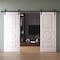 Sartodoors Double Barn Door 36 x 84 inches, BASIC 9801 White, 13FT Rail Track Set, Solid Panel Interior Door BASIC9801DB-B-SKIN-3684 - alternate 5