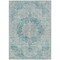 Homeroots 9' X 12' Teal Blue Floral Medallion Washable Indoor Outdoor Area Rug 607948 - alternate 7