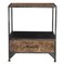 Homeroots 28" Brown And Dark Gray Steel and Solid Wood Distressed One Drawer Nightstand 565302 - alternate 5