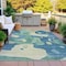 Homeroots 5' X 8' Teal Blue Ivory And Beige Abstract Washable Indoor Outdoor Area Rug 630610 - alternate 6