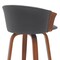 Armen Living Diana 30in Swivel Walnut Wood Bar Stool in Gray Faux Leather LCDIBAWAGRY30 - alternate 6