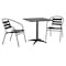 Flash Furniture Lila 27.5in Black Square Aluminum Indoor-Outdoor Table Set with 2 Black Slat Back Chairs TLH-ALUM-28SQ-017BK2-GG - alternate 1