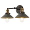 Jonathan Y July 17.5" 2-Light Industrial Farmhouse Metal Vanity Light, Rustic Dark Gray/Brass Gold JYL7427D - alternate 1