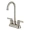 Kingston Brass Double-Handle 4" Centerset High-Arc Bar Faucet, Brushed Nickel FB8498NDL - alternate 1