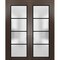 Sartodoors Sliding French Double Pocket Doors with Frosted Glass Planum 2132 64x80 (2* 32x80) Solid Core PLANUM2132DP-CA-64 x 80 (2* 32x80) - alternate 1