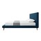 Homeroots Denim Blue Solid Wood King Upholstered Linen Bed 544841 - alternate 4