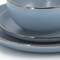 Gibson Home Rockaway 16 Piece Stoneware Metallic Rim Dinnerware Set in Matte Blue 120146.16R - alternate 4