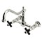 Kingston Brass Two-Handle Wall Mount Bridge Kitchen Faucet, Polished Nickel KS1246PKX - alternate 1
