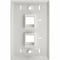 Eaton Tripp Lite Series 2-Port Keystone Faceplate, Single Gang, ID Labels, White, TAA N042-001-WH - alternate 2