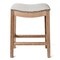 Homeroots 26" Beige and Natural Fabric and Solid Wood Backless Counter Height Bar Chair 632358 - alternate 4