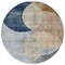 Homeroots 8' Sky Blue Brown And Beige Round Geometric Washable Indoor Outdoor Area Rug 604949 - alternate 5