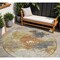 Homeroots 8' Taupe Black And Copper Round Abstract Washable Indoor Outdoor Area Rug 606027 - alternate 1